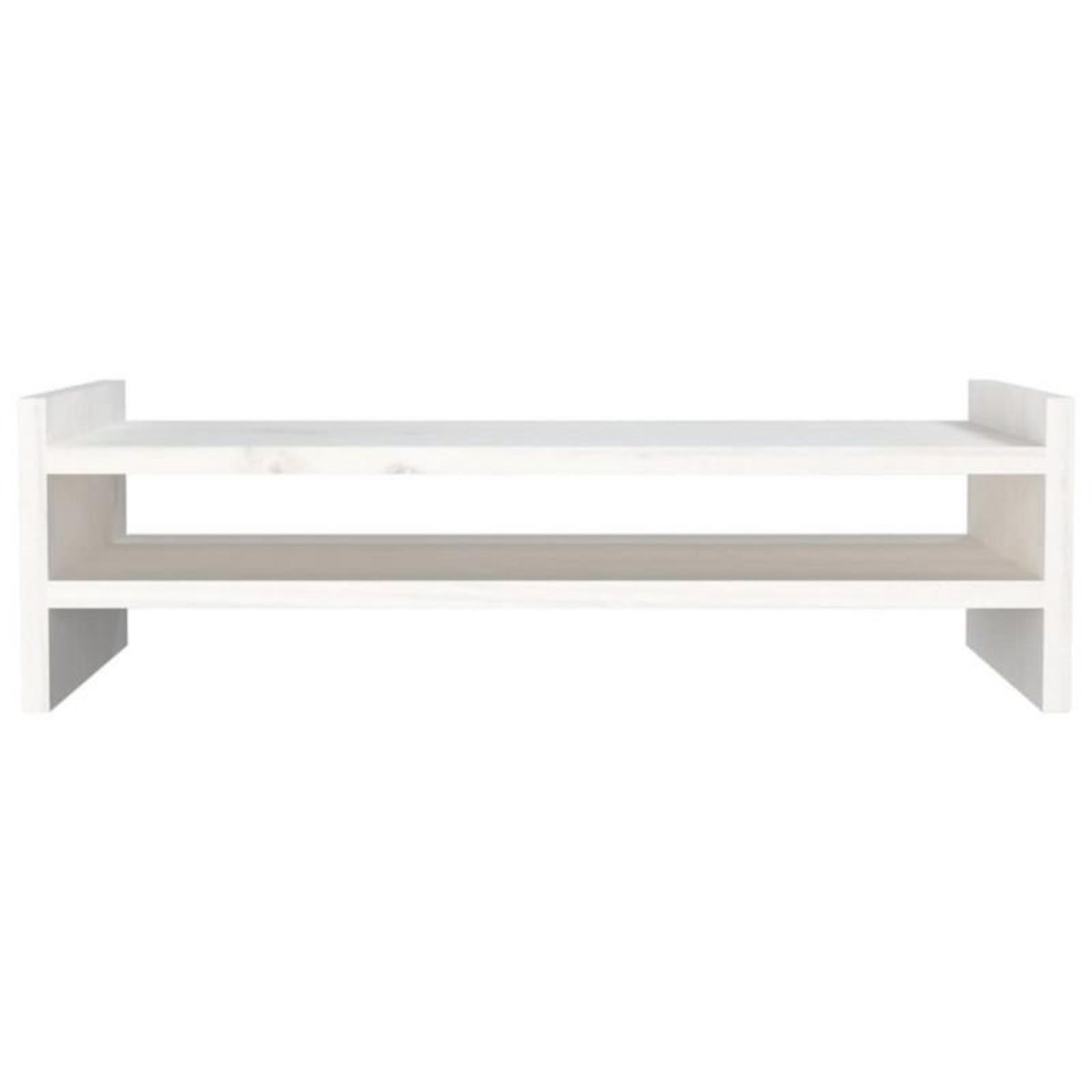 VIDAXL Support de moniteur Blanc 50x27x15 cm Bois de pin solide
