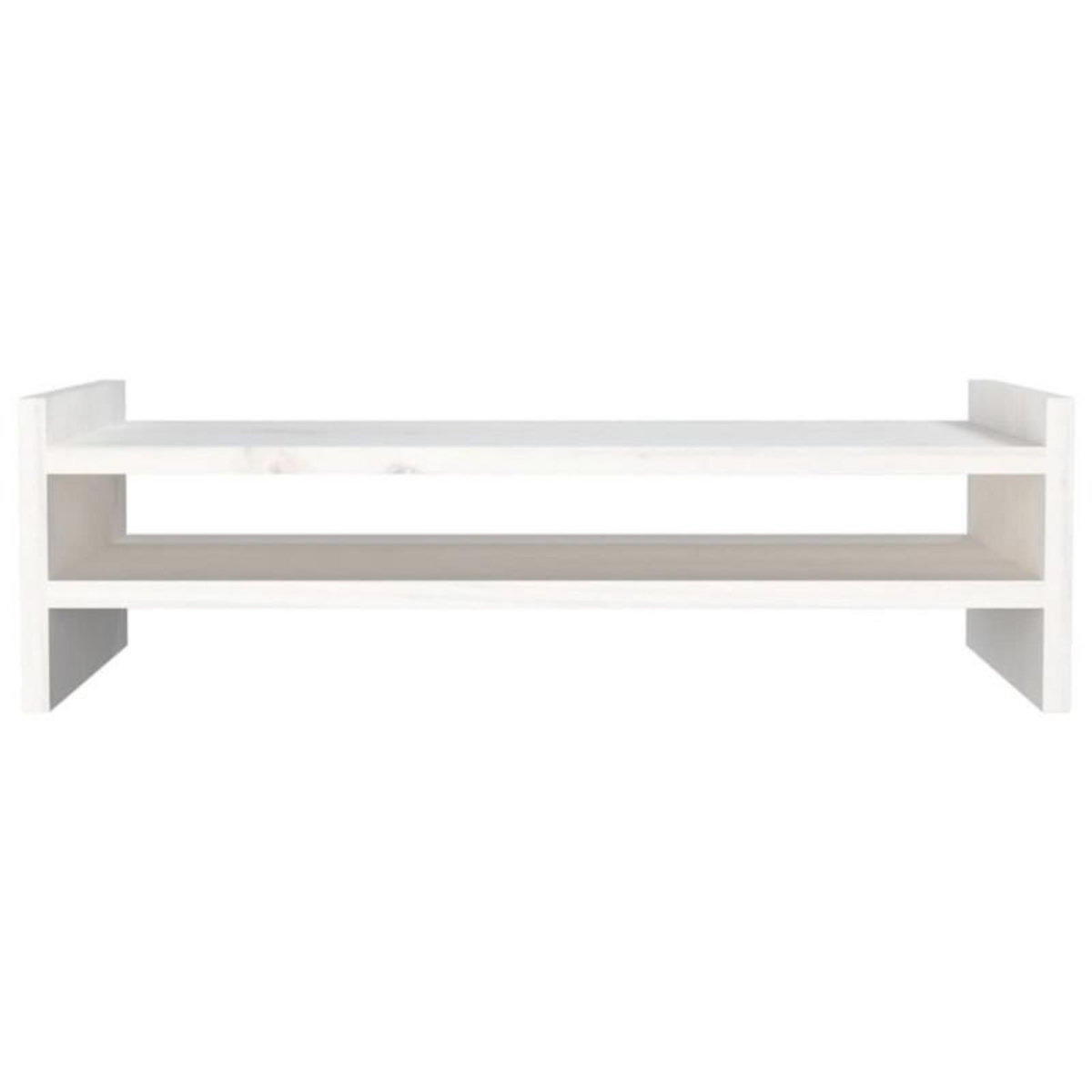 VIDAXL Support de moniteur Blanc 50x27x15 cm Bois de pin solide