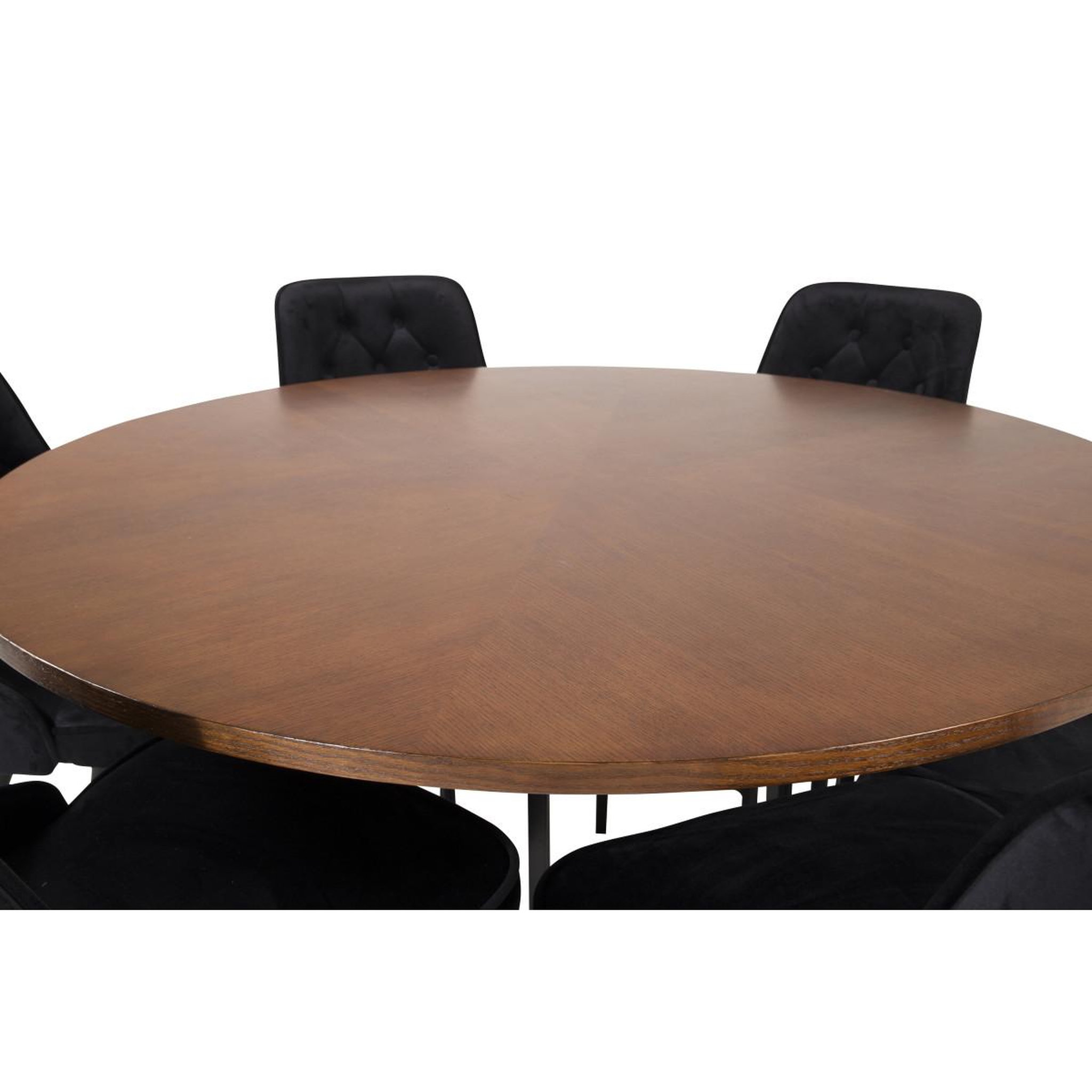 Voir la diapositive 2 : Paris Prix Ensemble table à manger & 6 chaises  copenhagen & velvet  140cm noir & marron