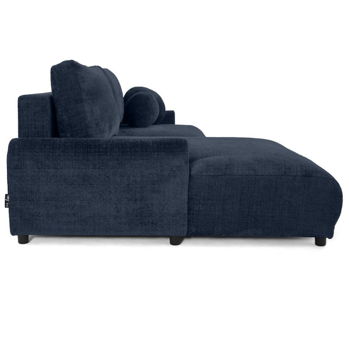 LISA DESIGN Nelly - canapé d'angle gauche 4 places convertible avec coffre en velours texturé