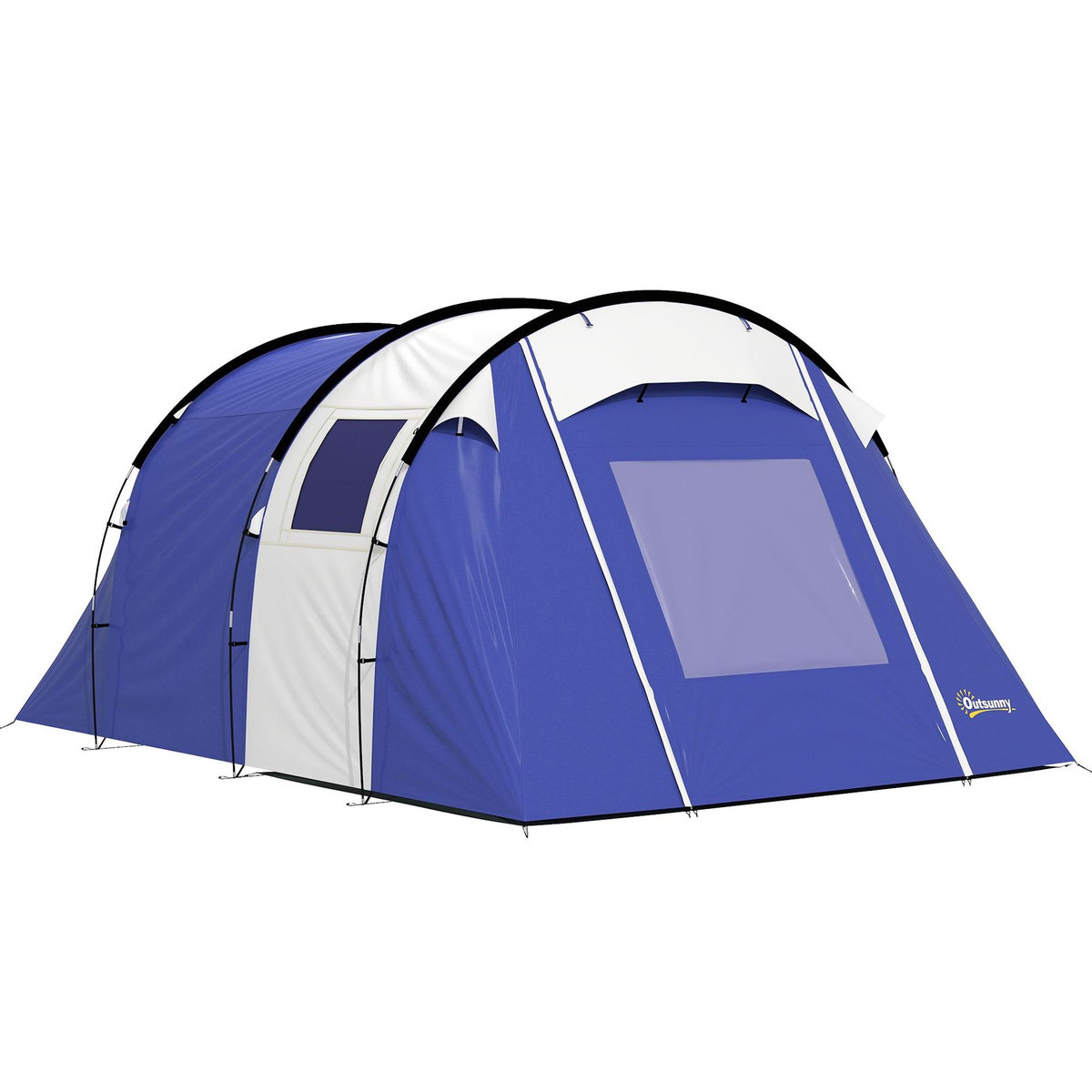 OUTSUNNY Tente de camping 4 pers. chambre + séjour imperméable 3000mm - 4,20x3x2m - bleu