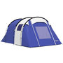 Voir la diapositive 5 : OUTSUNNY Tente de camping 4 pers. chambre + séjour imperméable 3000mm - 4,20x3x2m - bleu