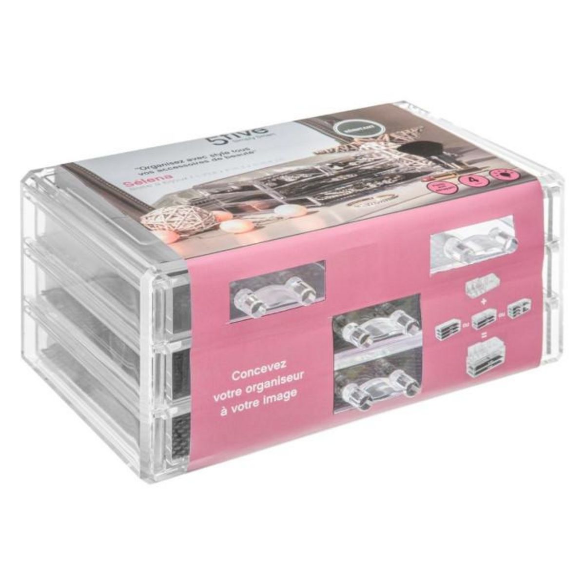 FIVE Boite à Bijoux 4 Tiroirs  Beauty  24cm Transparent