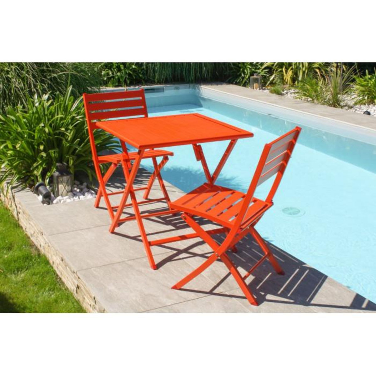 Paris Prix Chaise de Jardin Pliante  Marius  82cm Orange