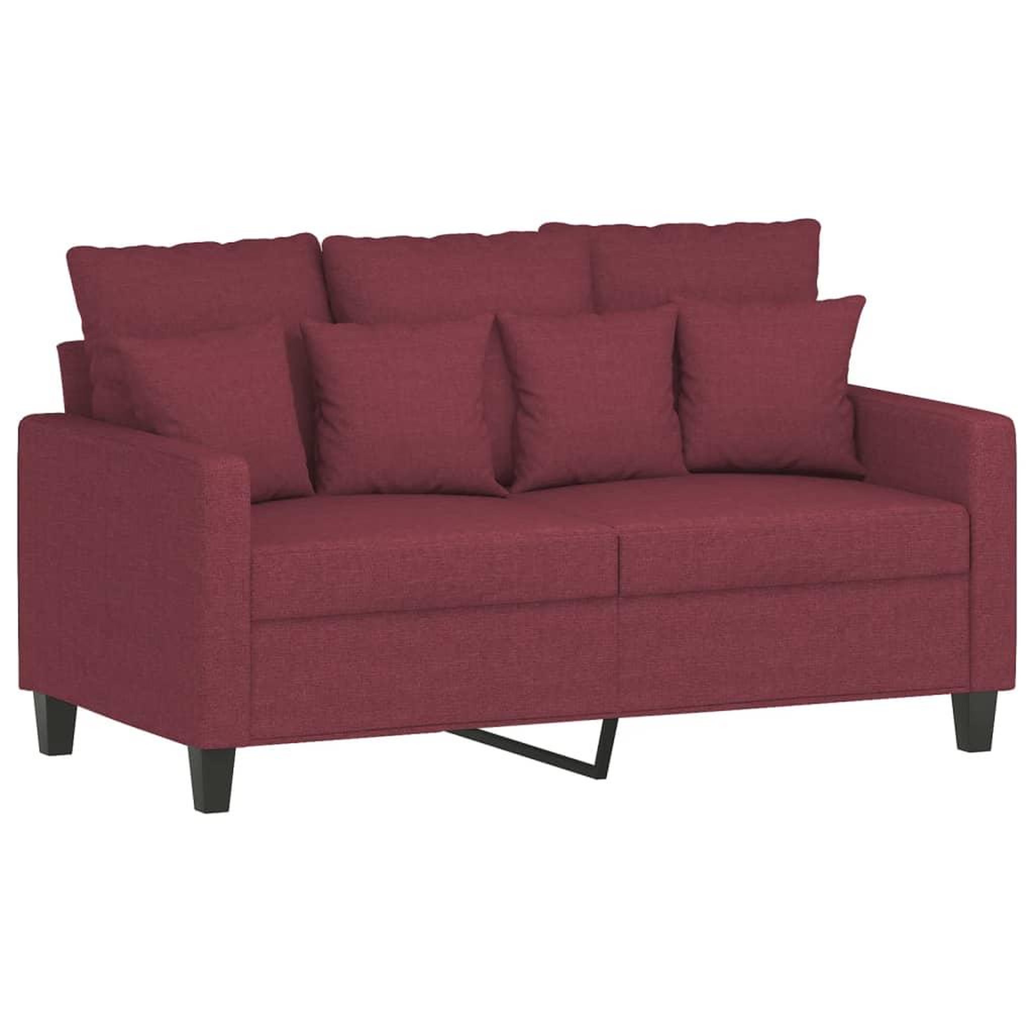 Voir la diapositive 3 : VIDAXL Ensemble de canapes 3 pcs avec coussins rouge bordeaux tissu