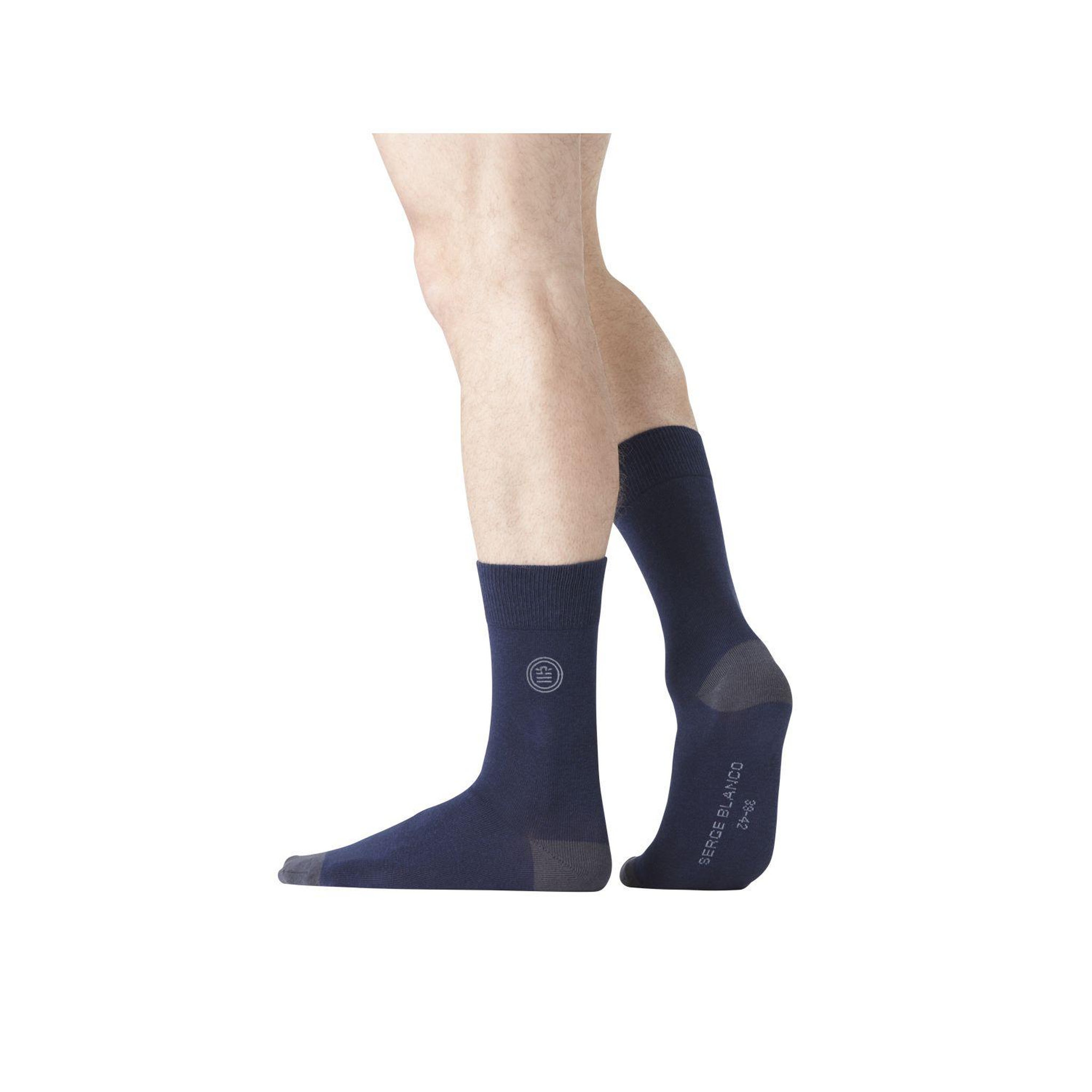 Voir la diapositive 3 : SERGE BLANCO Lot de 6 Paires de Chaussettes de ville coton homme