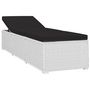 Voir la diapositive 5 : VIDAXL Chaise longue avec coussin et table a the rotin Blanc