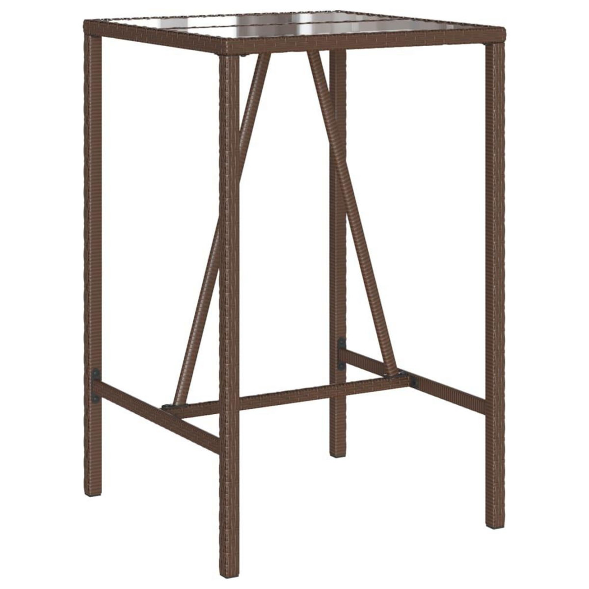 VIDAXL Table de bar d'exterieur marron 70x70x110 cm resine tressee