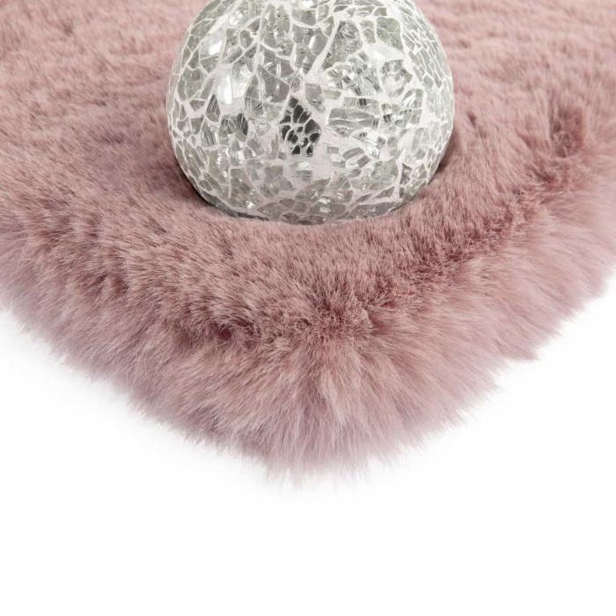 Paris Prix Tapis Uni Rond Doux à Poils Longs  Rabbit  Rose