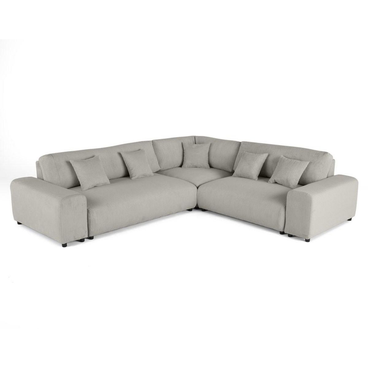 LISA DESIGN Garance - canapé modulable d'angle droit - 5 places - en velours côtelé