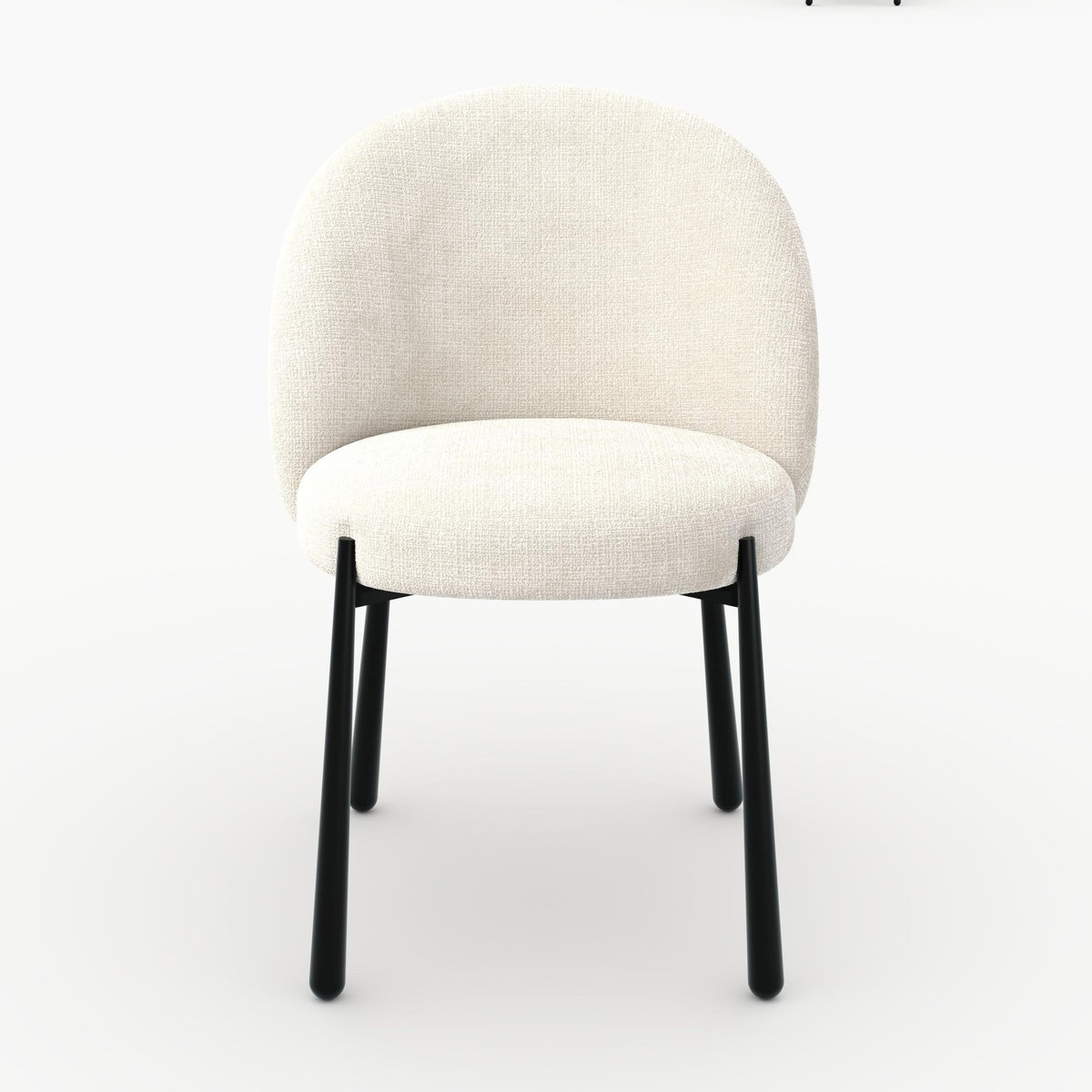 Rendez vous déco Lot de 2 chaises en velours chenillé écru et métal noir-Pulpy