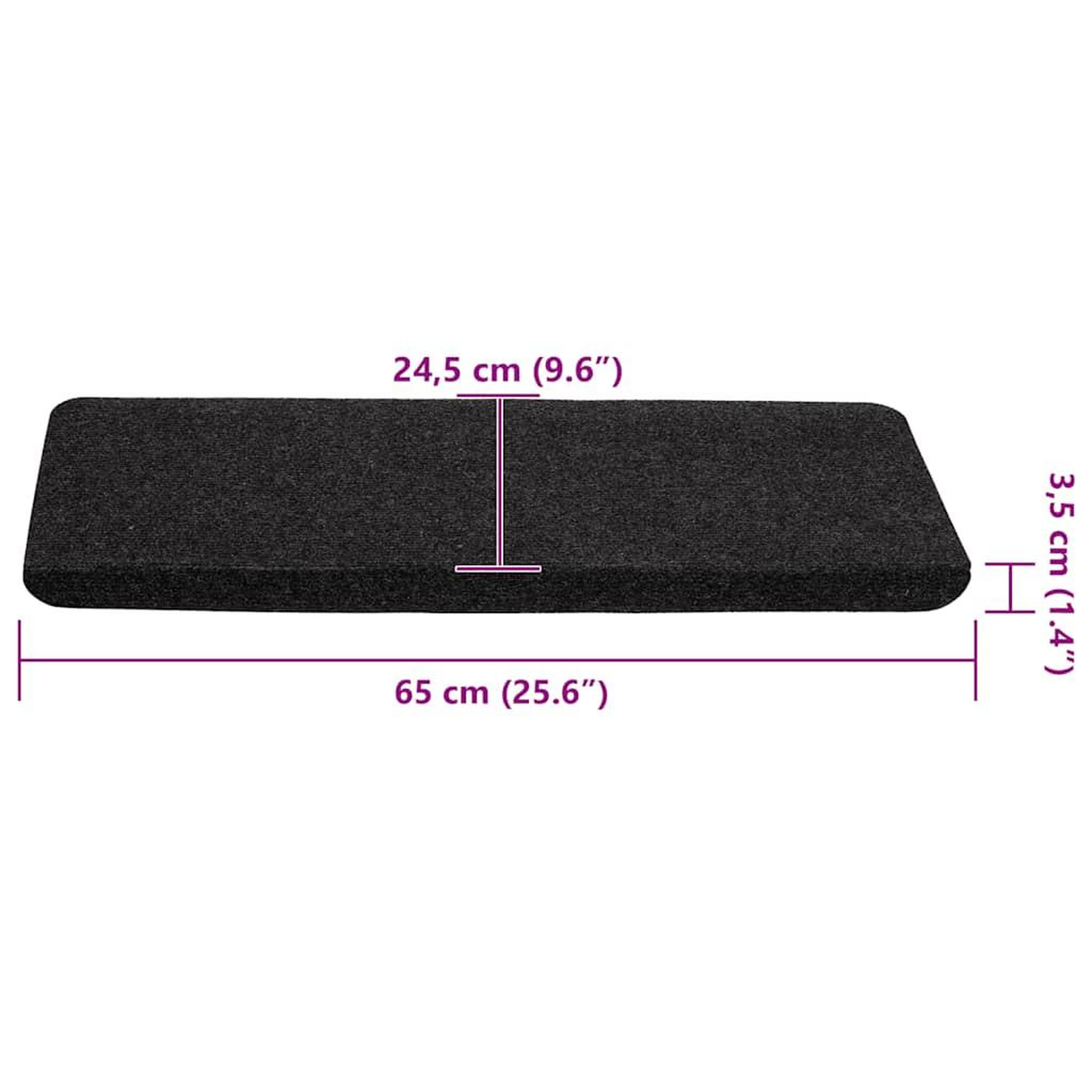 Voir la diapositive 6 : VIDAXL Tapis d'escalier auto-adhesifs 30 pcs noir 65x24,5x3,5 cm