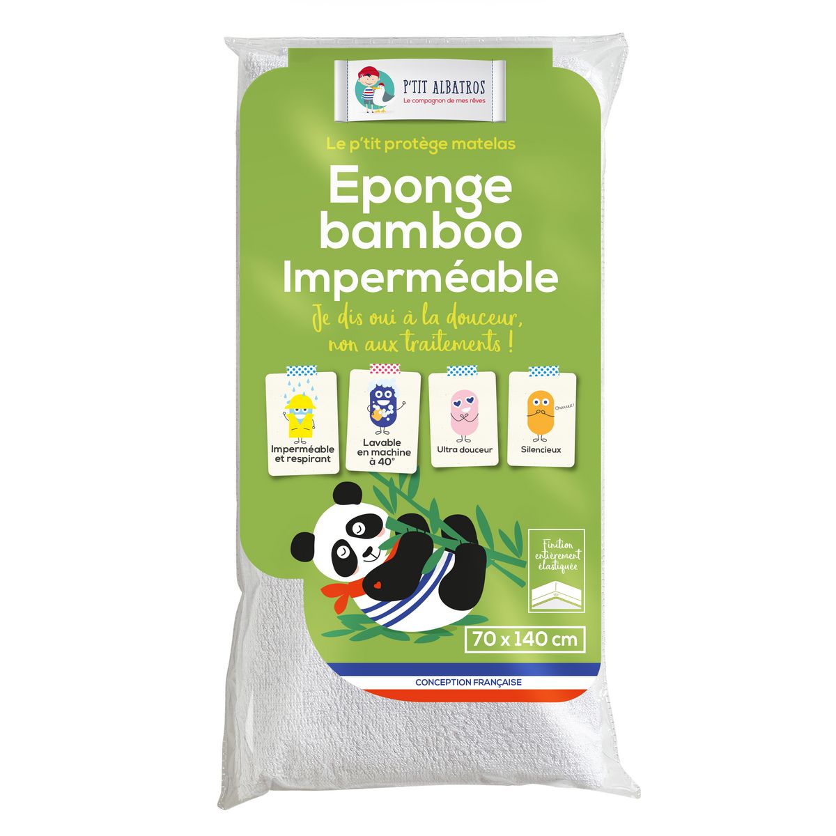 Ptit Albatros Protège matelas éponge bambou imperméable