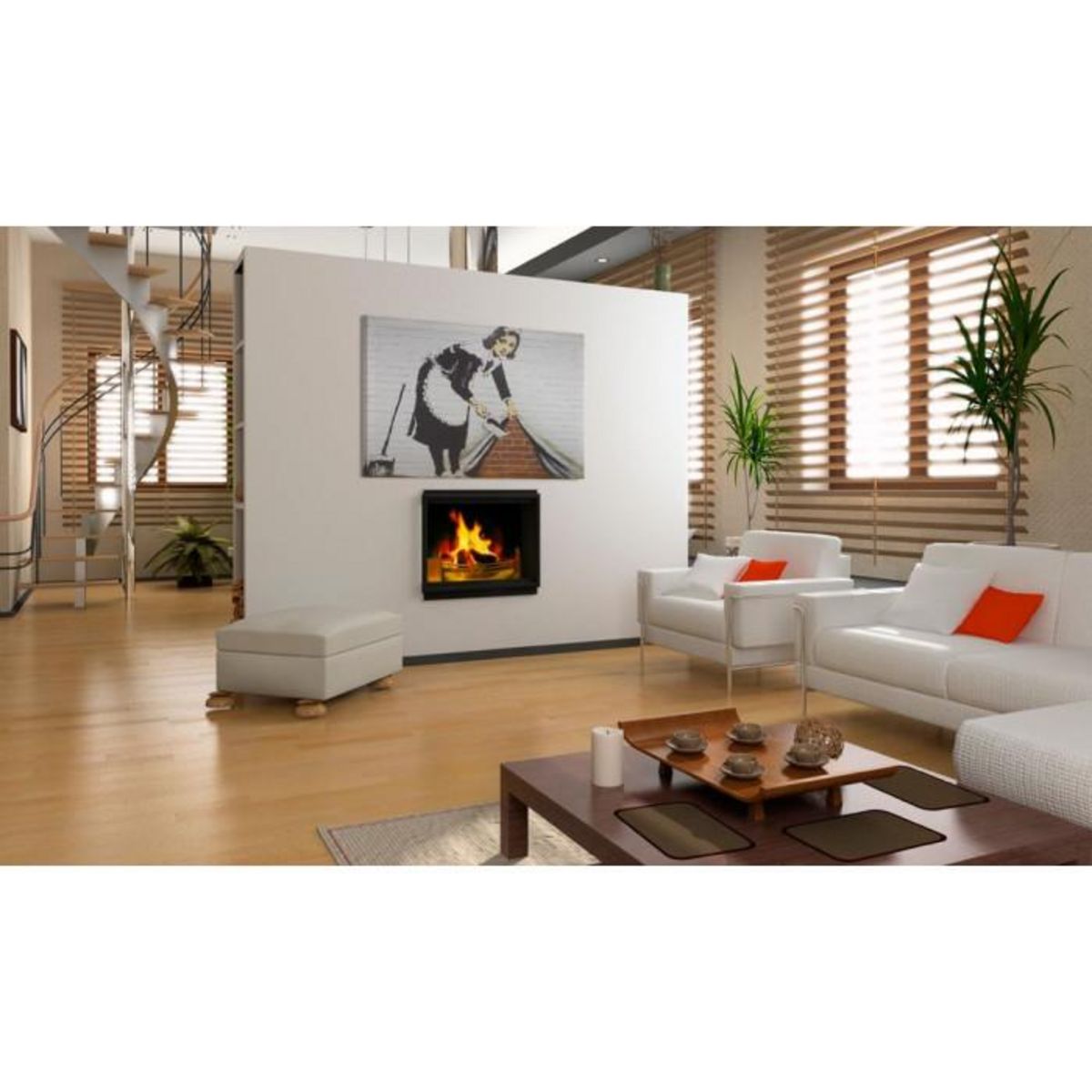 Paris Prix Tableau Imprimé  Femme de Ménage - Banksy  40x60cm