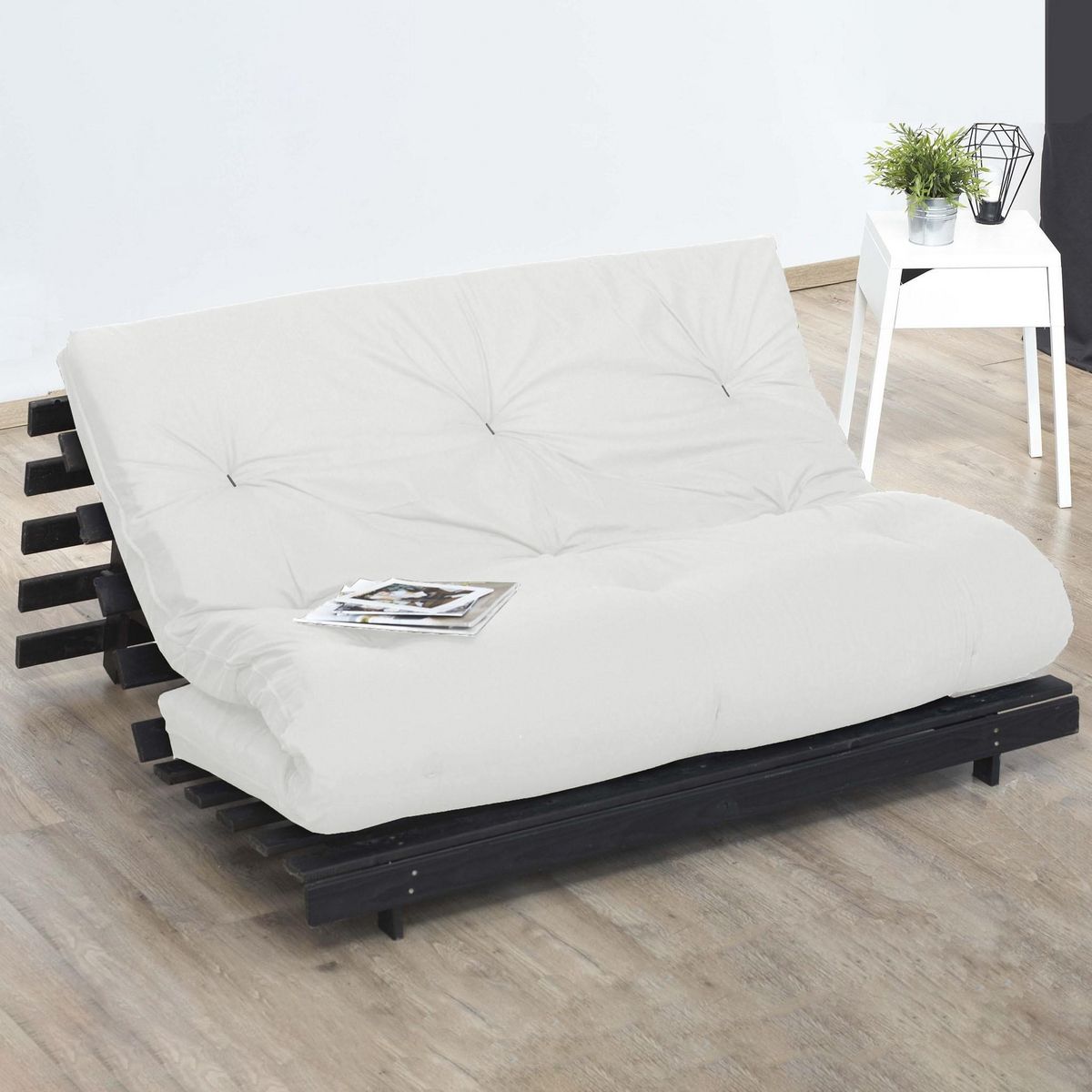 IDLITERIE Matelas futon écru latex et fibres, confort et fabrication française