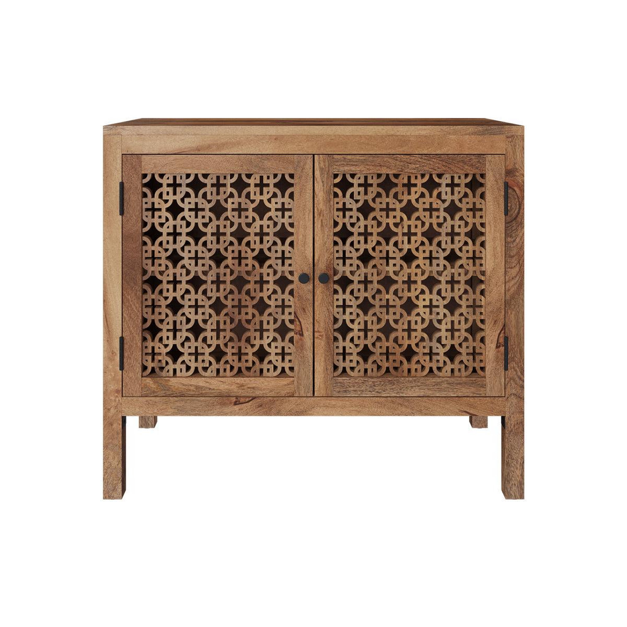 MAISON PAVANE Petit buffet ajouré en bois de manguier-Jaya