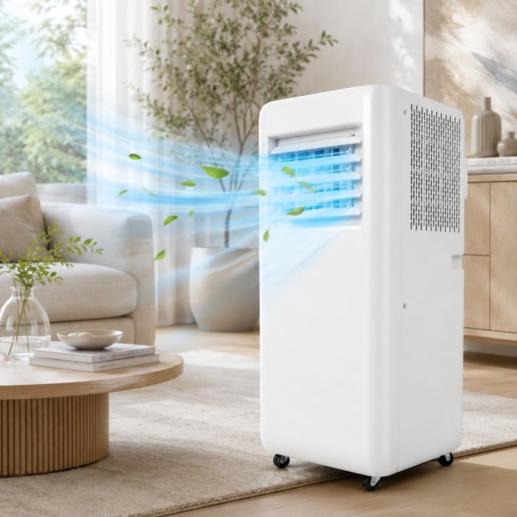 Voir la diapositive 3 : Climatiseur portable - blanc - 7000 btu - 3-en-1 - silencieux 64 db