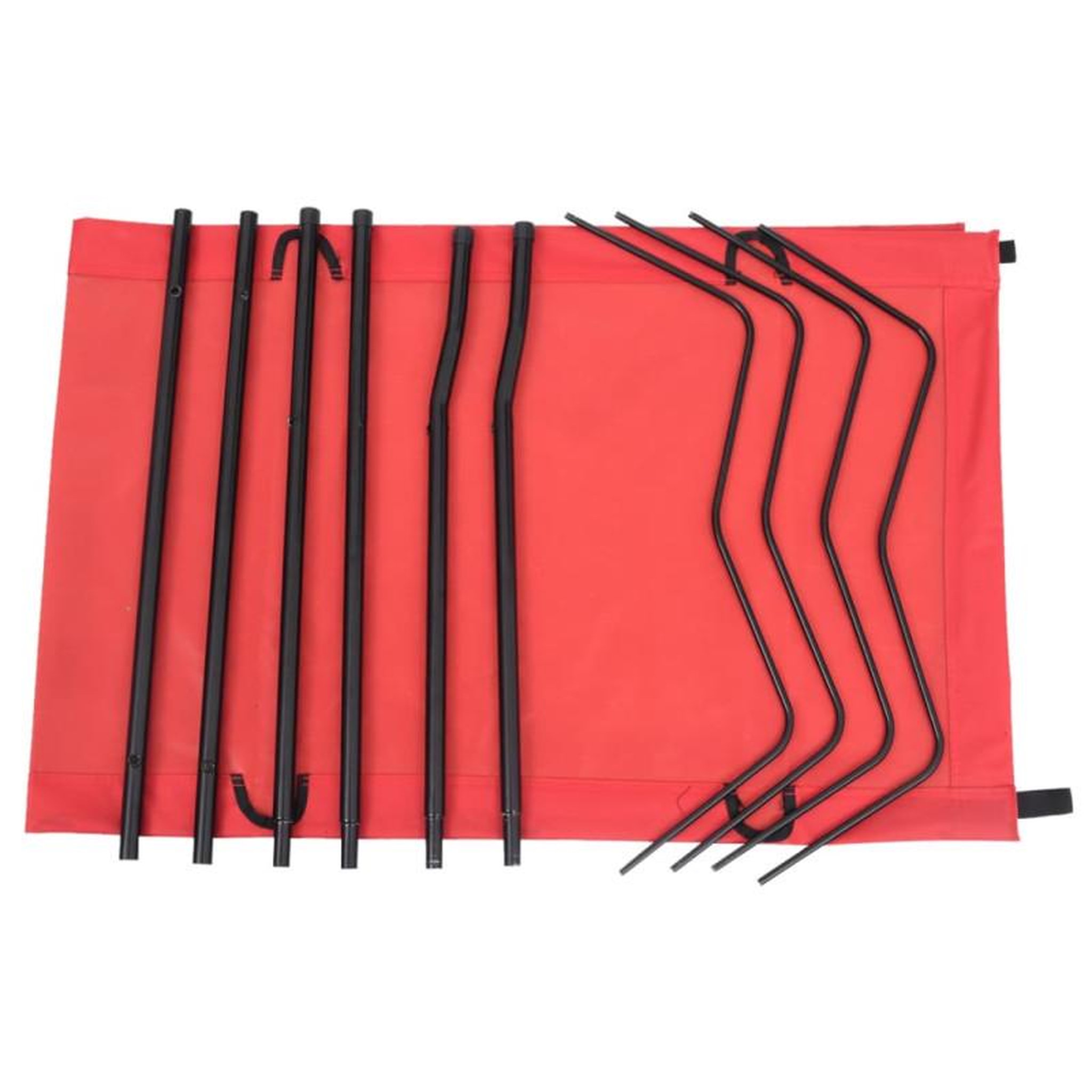 Voir la diapositive 4 : VIDAXL Lits de camping 2 pcs 180x60x19 cm Tissu Oxford et acier Rouge