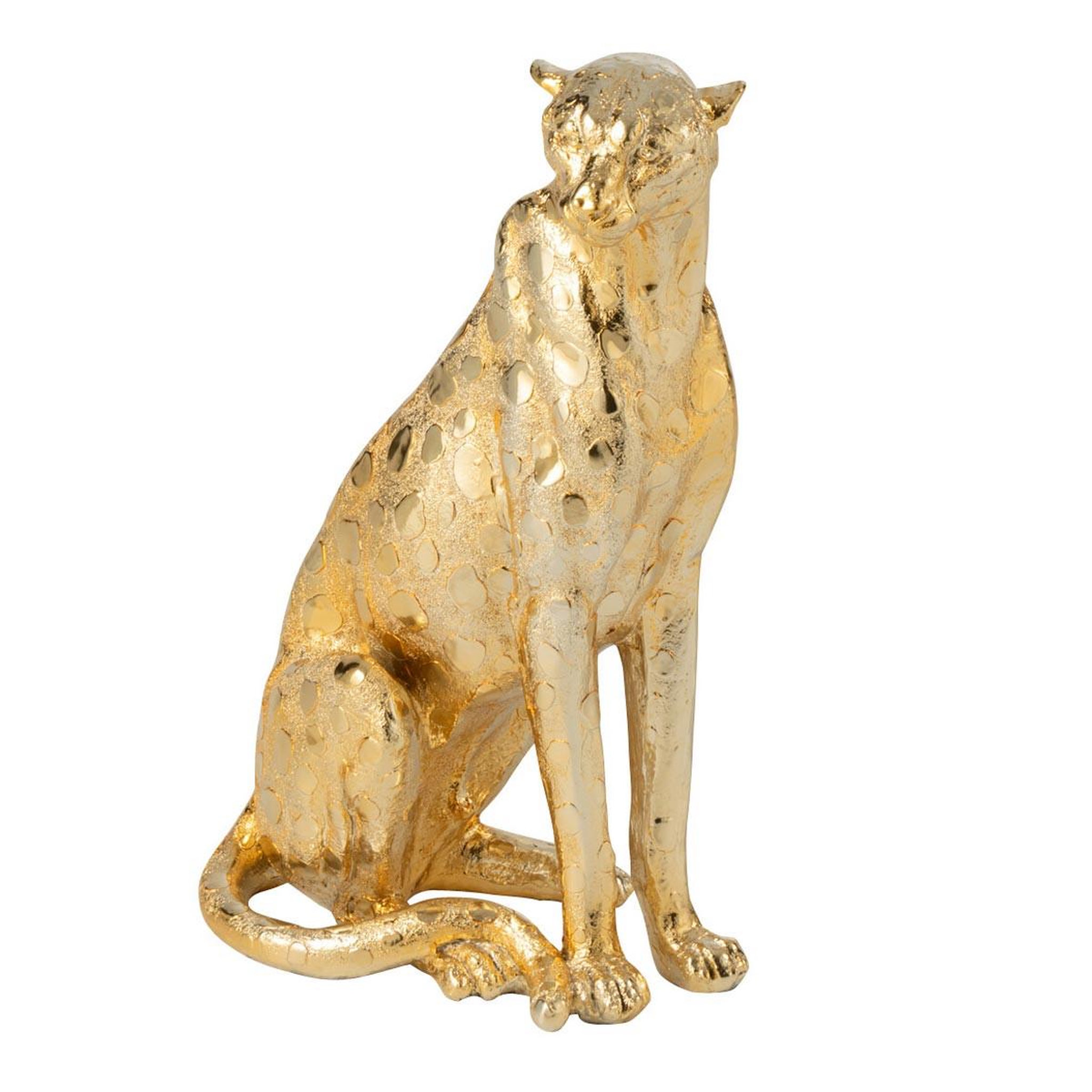 J-LINE Statuette léopard assis  odis  37cm doré