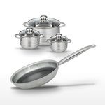 ELO Lot 1 Poêle 24cm & 3 Faitouts 12/14/24cm Elo Relief Solution