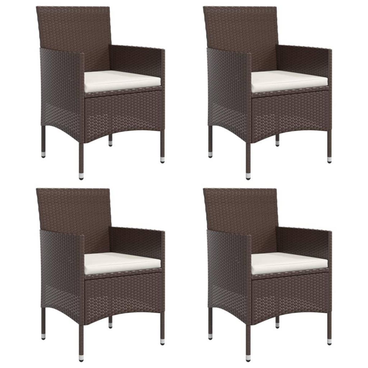 VIDAXL Ensemble a manger de jardin coussins 5 pcs Marron/noir