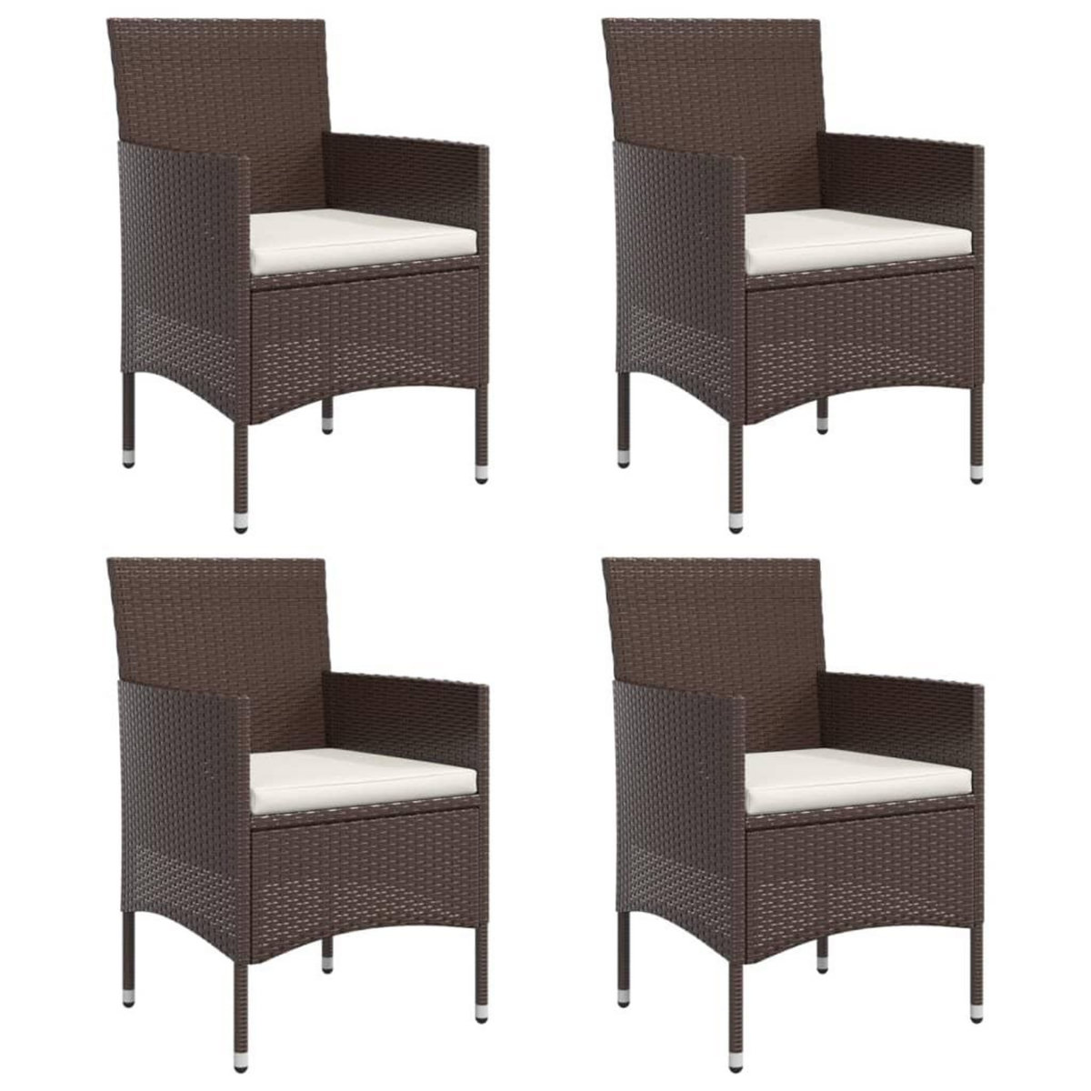 VIDAXL Ensemble a manger de jardin coussins 5 pcs Marron/noir