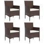 Voir la diapositive 4 : VIDAXL Ensemble a manger de jardin coussins 5 pcs Marron/noir