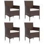 Voir la diapositive 4 : VIDAXL Ensemble a manger de jardin coussins 5 pcs Marron/noir