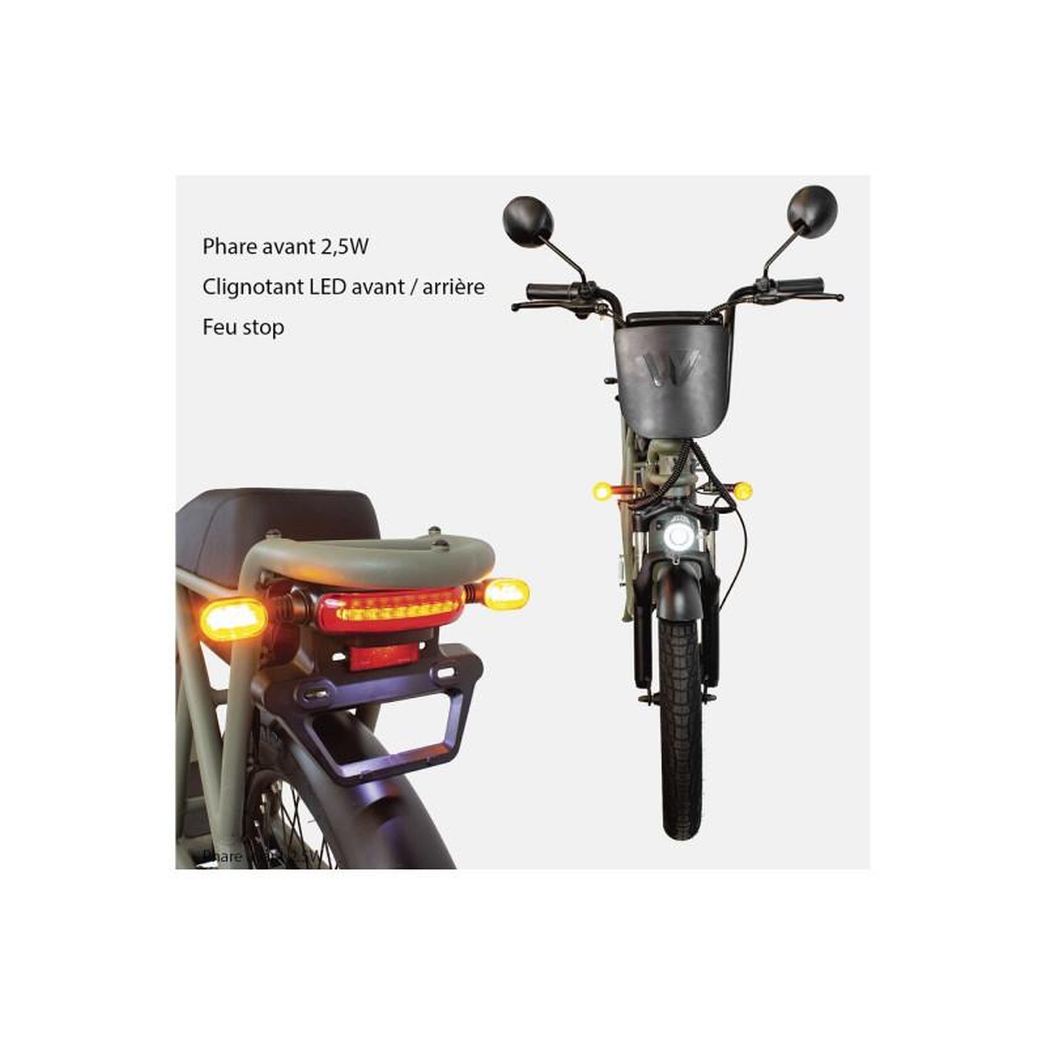 Voir la diapositive 3 : WISPEED Draisienne électrique Wispeed Cyclomobile léger homologué route 20 36V14Ah KAKI