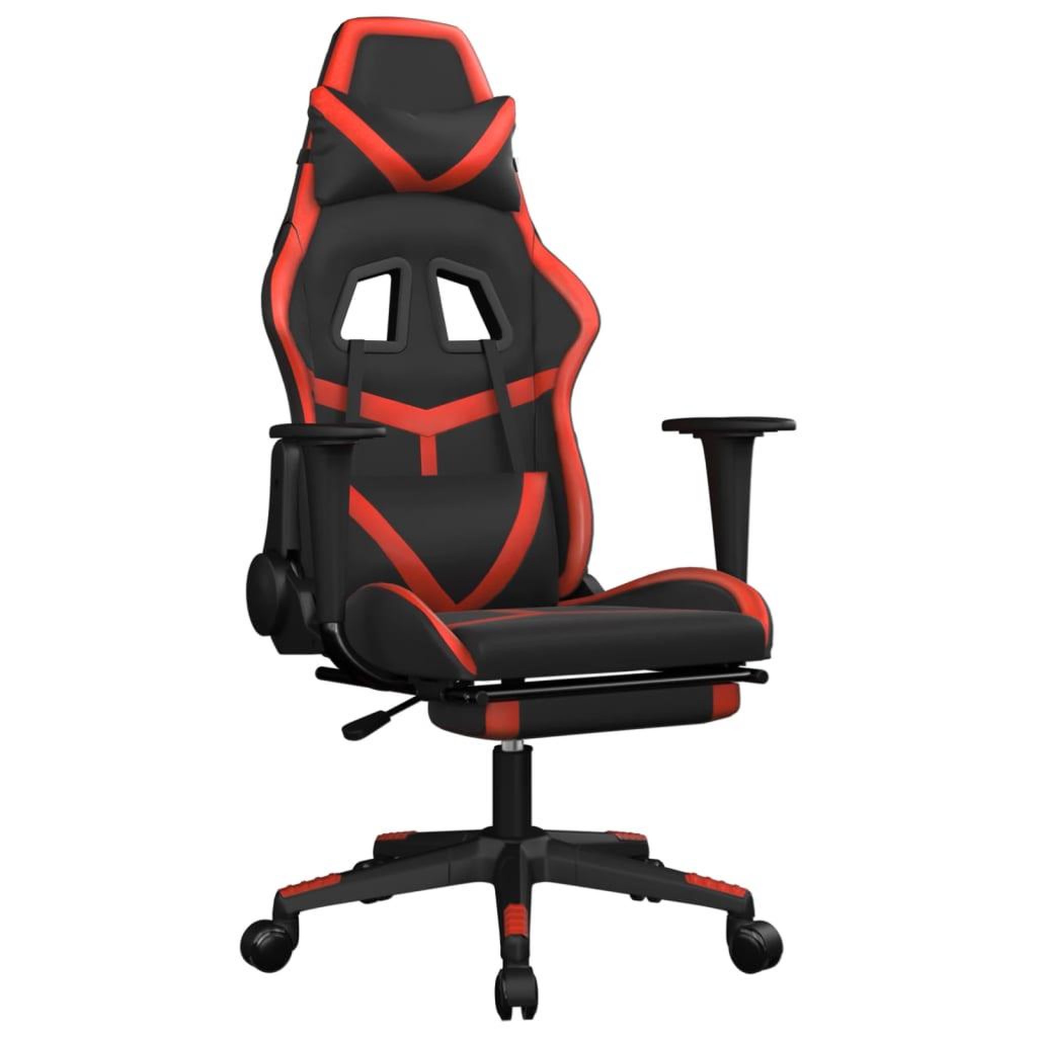 Voir la diapositive 2 : VIDAXL Chaise de jeu de massage avec repose-pied Noir&Rouge Similicuir