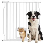 PAWHUT Barrière de sécurité chien extensible 75-85 cm fixation par pression sans percer H.76 cm blanc