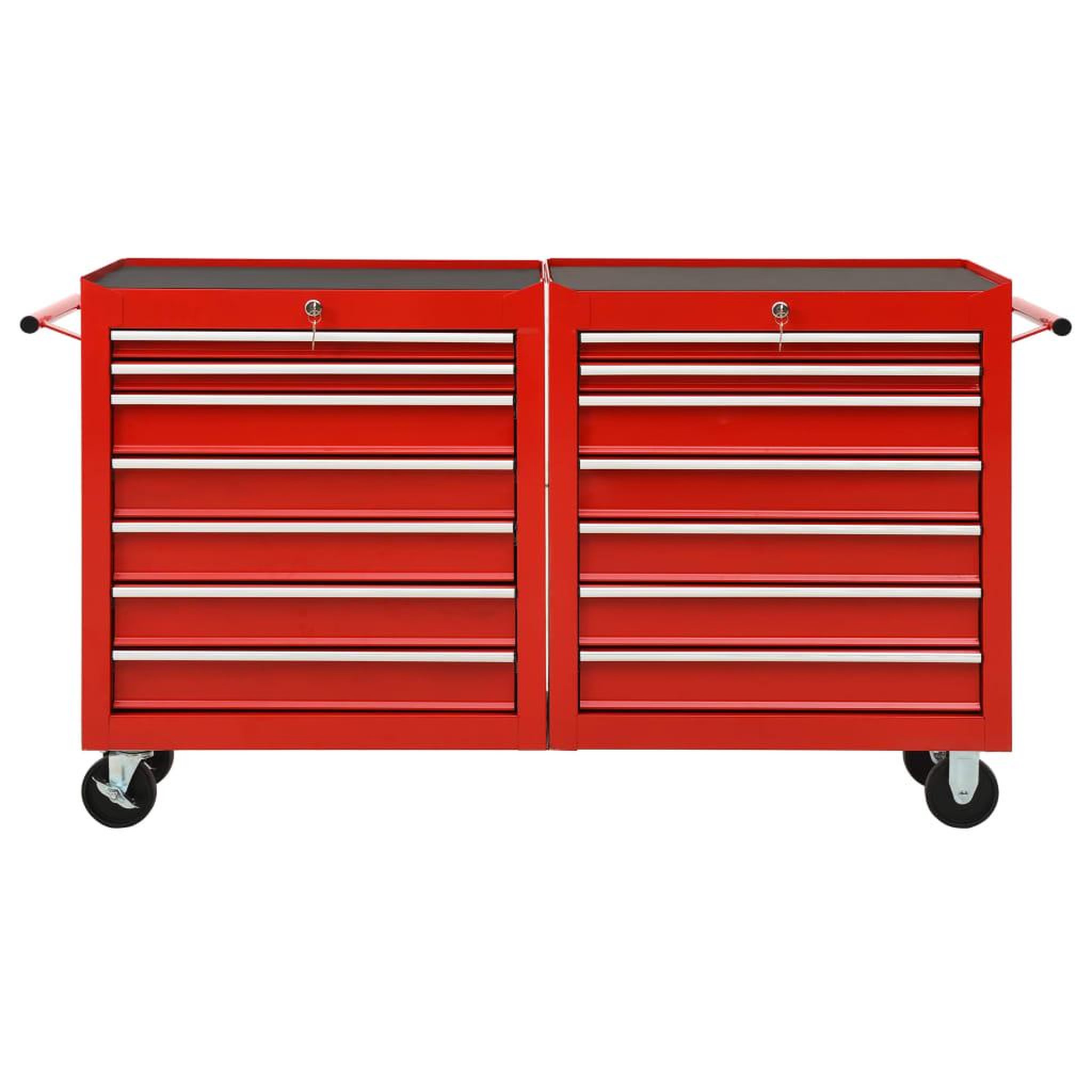Voir la diapositive 2 : VIDAXL Chariot a outils avec 14 tiroirs Acier Rouge