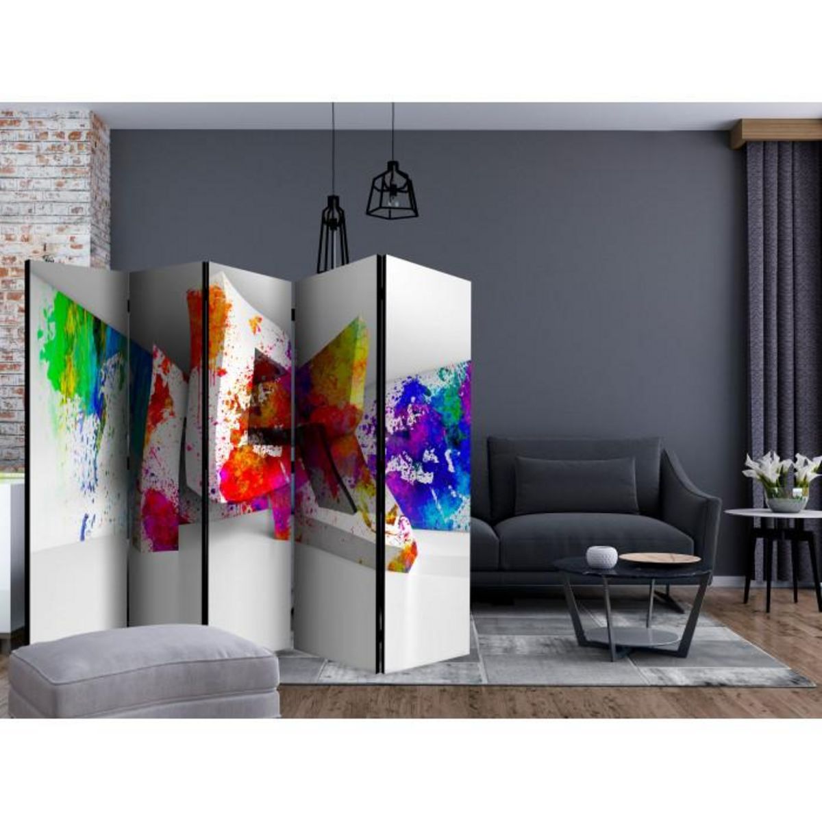 Paris Prix Paravent 5 Volets  Three Dimensional Shapes  172x225cm