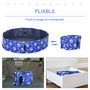 Voir la diapositive 4 : PAWHUT Piscine pour chien bassin PVC pliable anti-glissant facile à nettoyer Ø 1,4 m hauteur 30 cm motifs os pattes bleu