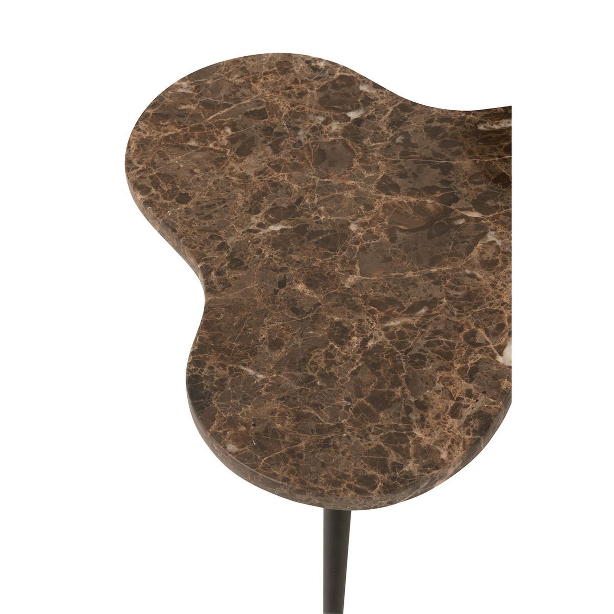 Voir la diapositive 3 : J-LINE Lot de 3 tables d'appoint gigogne  abeille  61cm marron