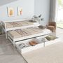 Voir la diapositive 4 : MERAX Lit gigogne 90x200(90x190)cm bois coloris blanc