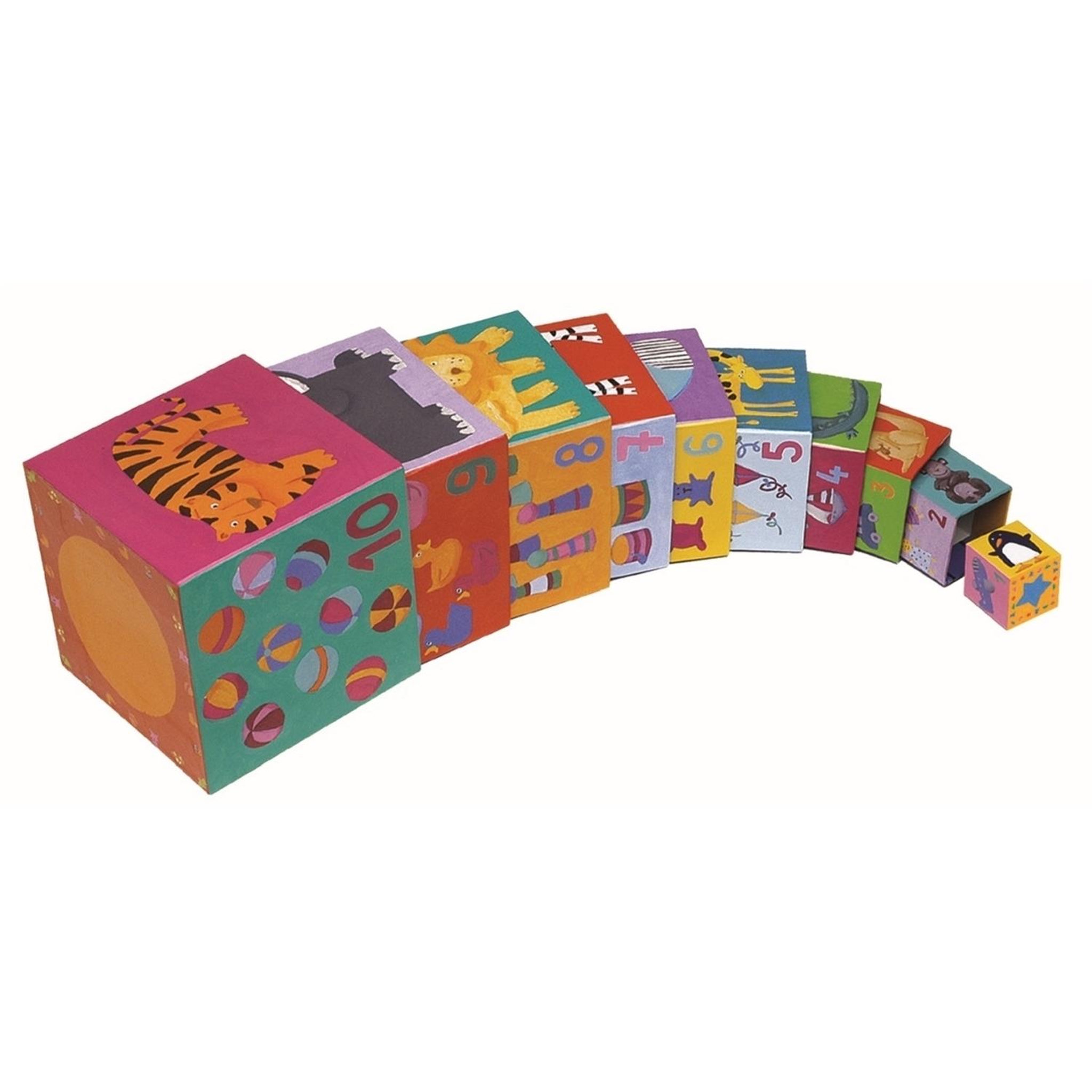 Voir la diapositive 4 : Djeco 10 cubes rigolos a empiler