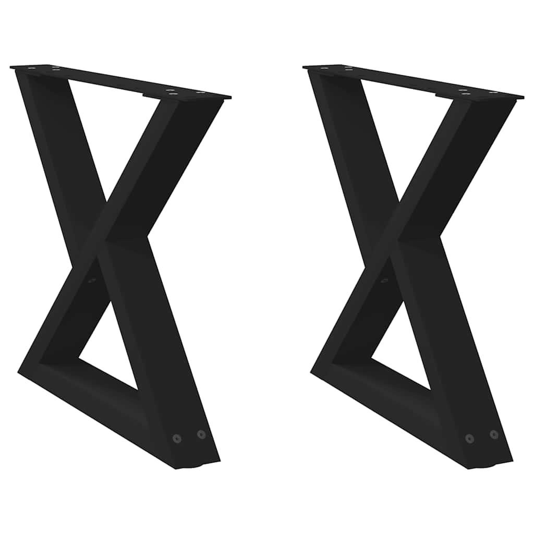 Voir la diapositive 2 : VIDAXL Pieds de table basse 2 pcs noir 60x(42-43,3) cm acier
