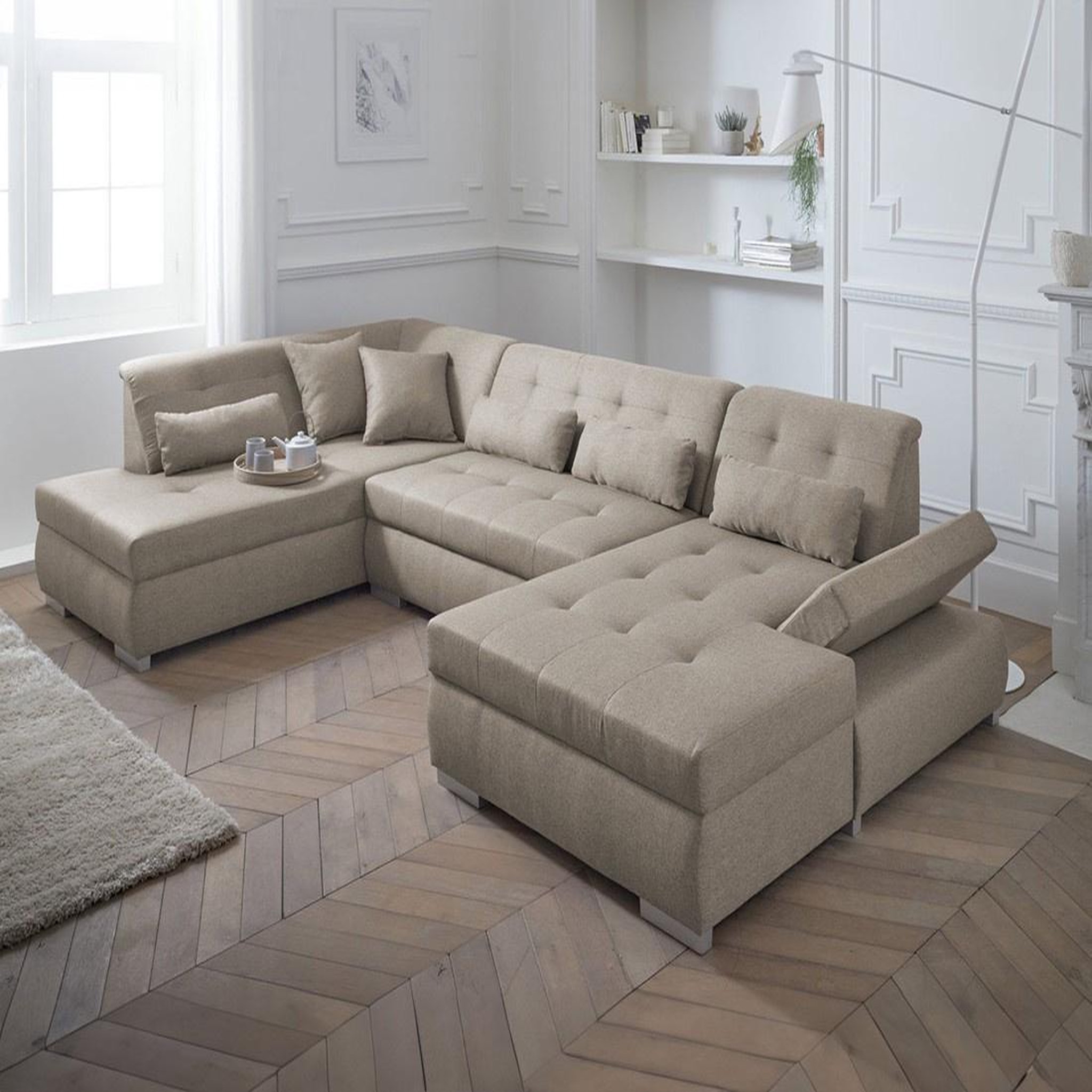 Voir la diapositive 2 : LISA DESIGN Vermont - canapé panoramique d'angle gauche - 7 places - xxl
