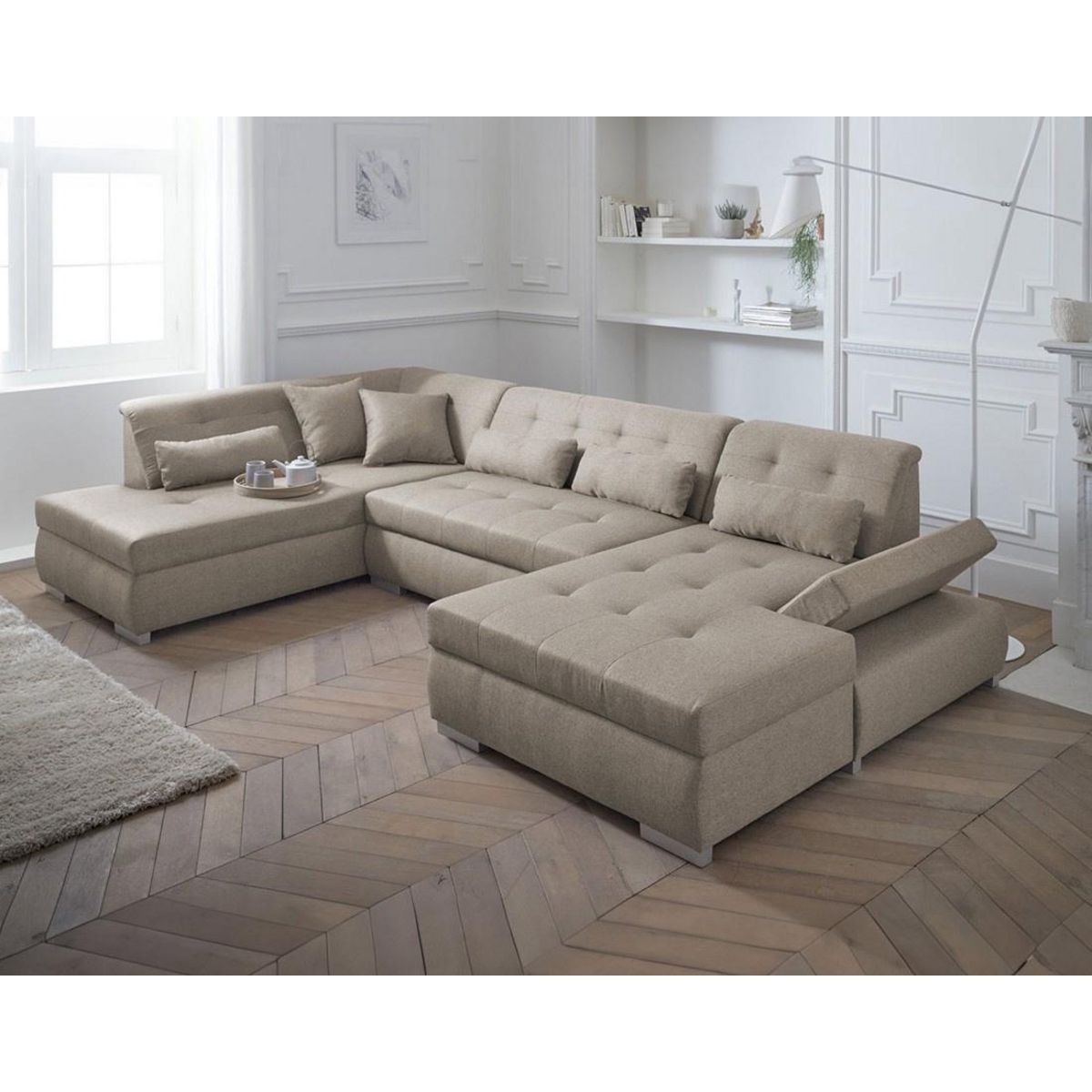 LISA DESIGN Vermont - canapé panoramique d'angle gauche - 7 places - xxl