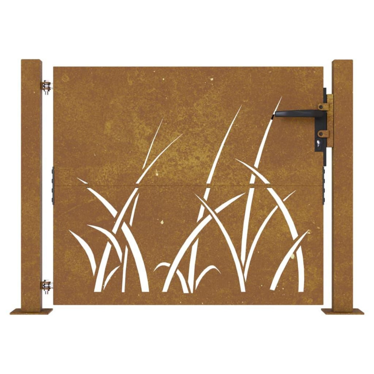 VIDAXL Portail de jardin 105x80 cm acier corten conception d'herbe