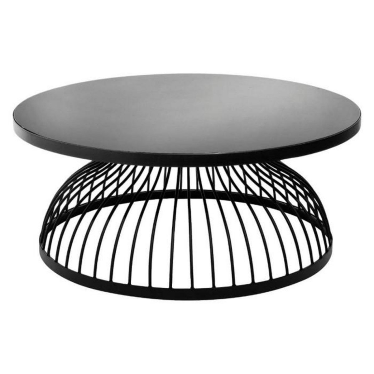 ATMOSPHERA Table Basse Ronde Design  Kushi  90cm Noir