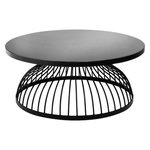 ATMOSPHERA Table Basse Ronde Design  Kushi  90cm Noir