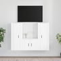 Voir la diapositive 1 : VIDAXL Ensemble de meubles TV 3 pcs Blanc Bois d'ingenierie