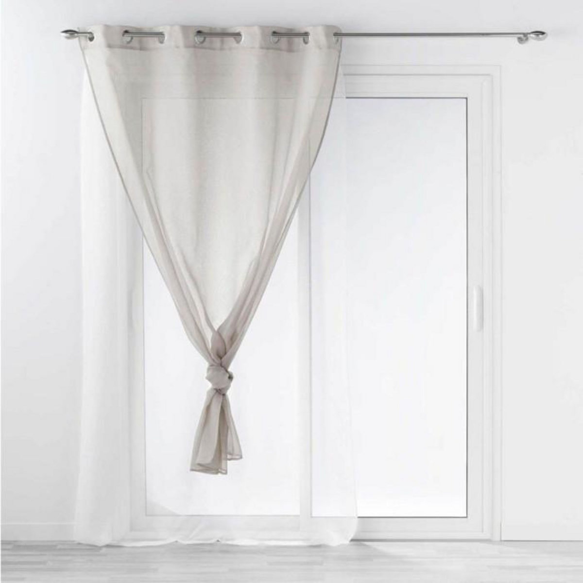 Paris Prix Rideau Voilage à Œillets  Duetto  140x240cm Gris & Blanc