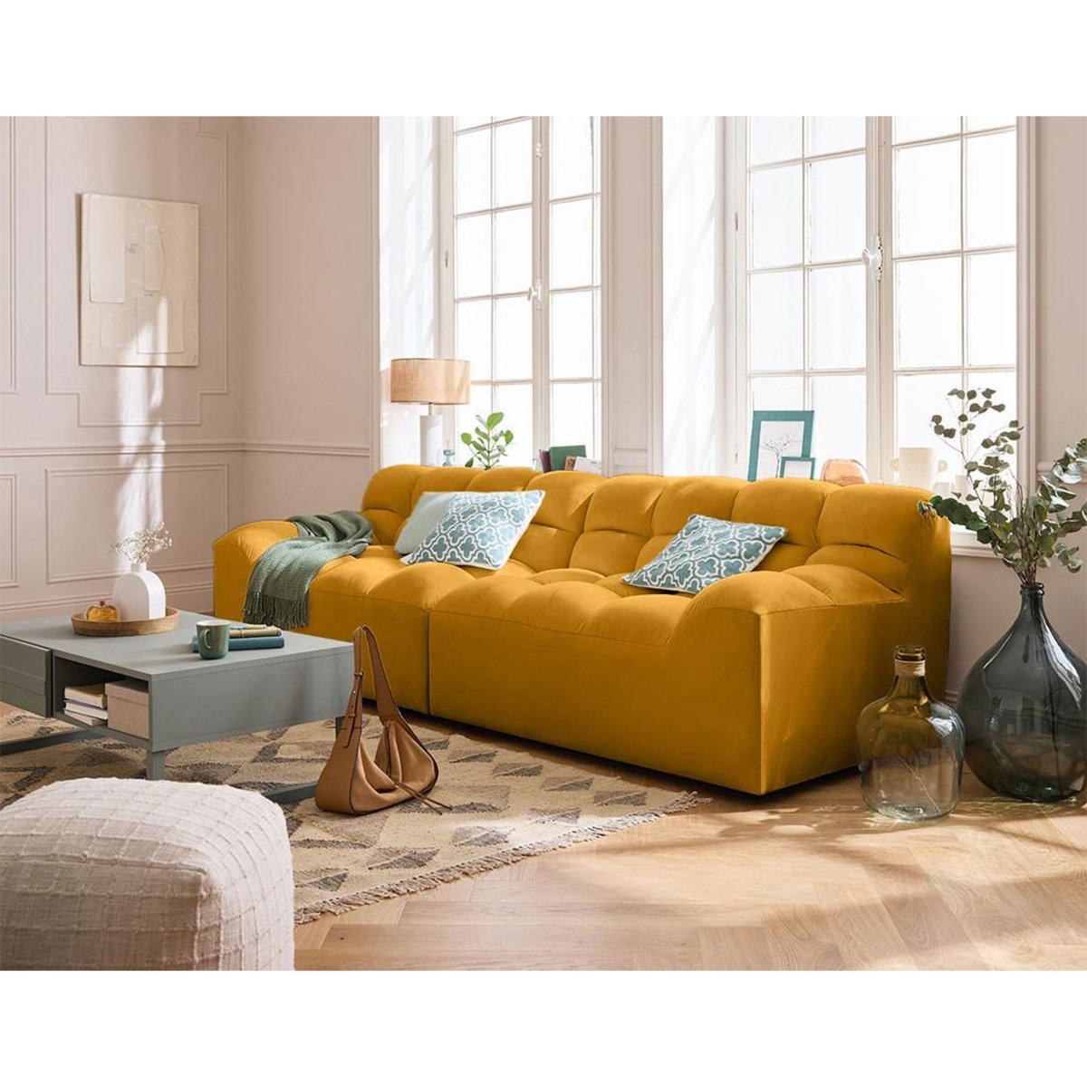 LISA DESIGN Napoli - canapé droit 4 places - en velours