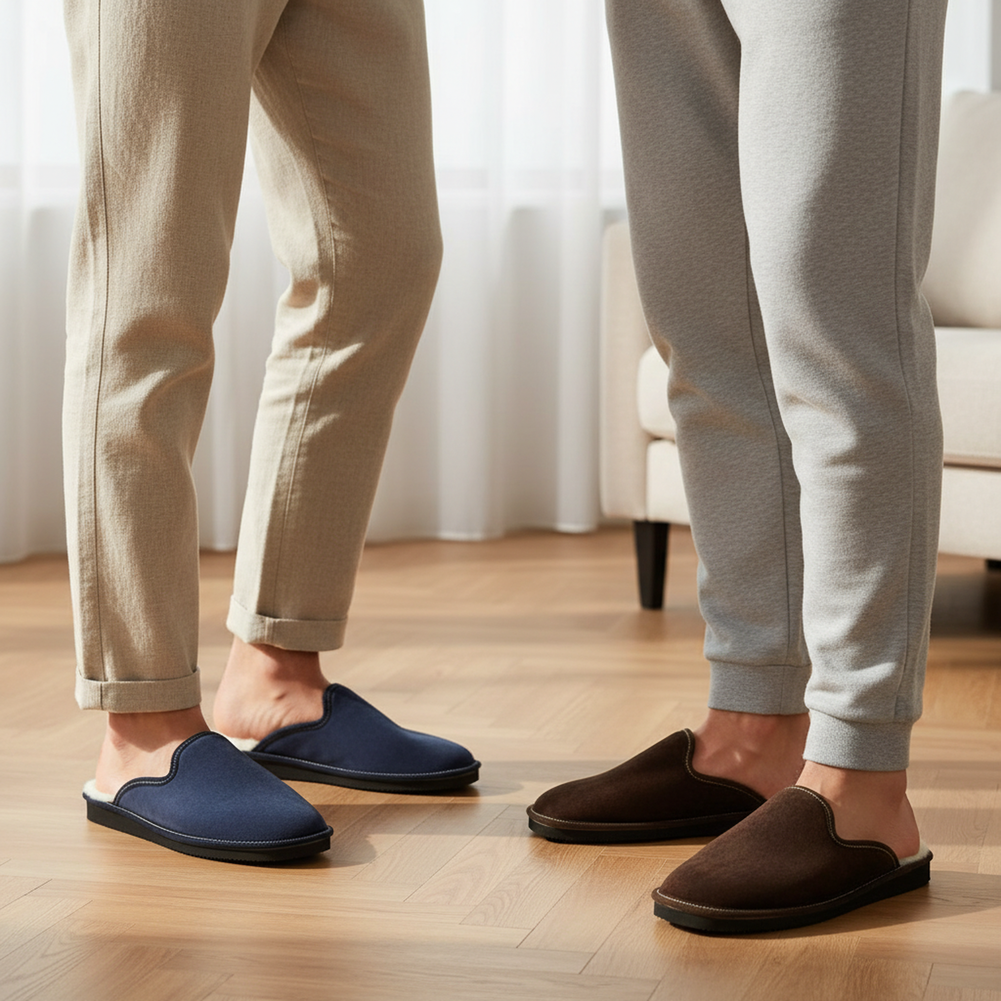 Voir la diapositive 2 : OZABI Ozabi pack de 2 paires pantoufles mules homme fabriquées en espagne