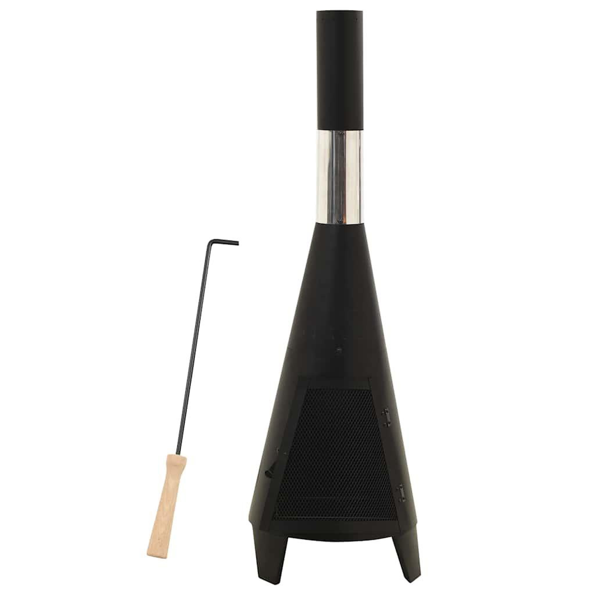 Voir la diapositive 2 : VIDAXL Poele de jardin avec tisonnier 38x38x122 cm Acier