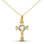 Voir la diapositive 1 : L'ATELIER D'AZUR Collier - Médaille Croix Or Bicolore Jaune et Blanc - Croix Celtique - Chaine Dorée