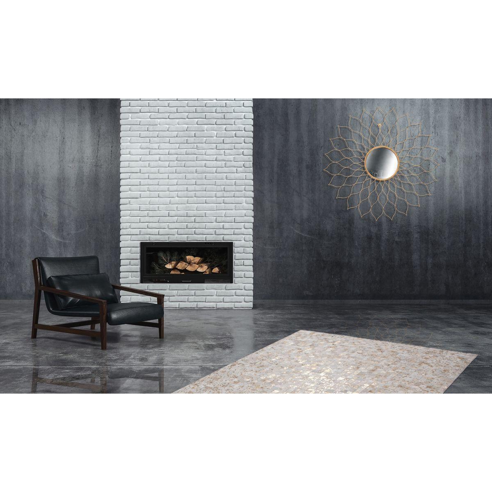 Voir la diapositive 2 : Paris Prix Miroir mural design  nero  80cm or